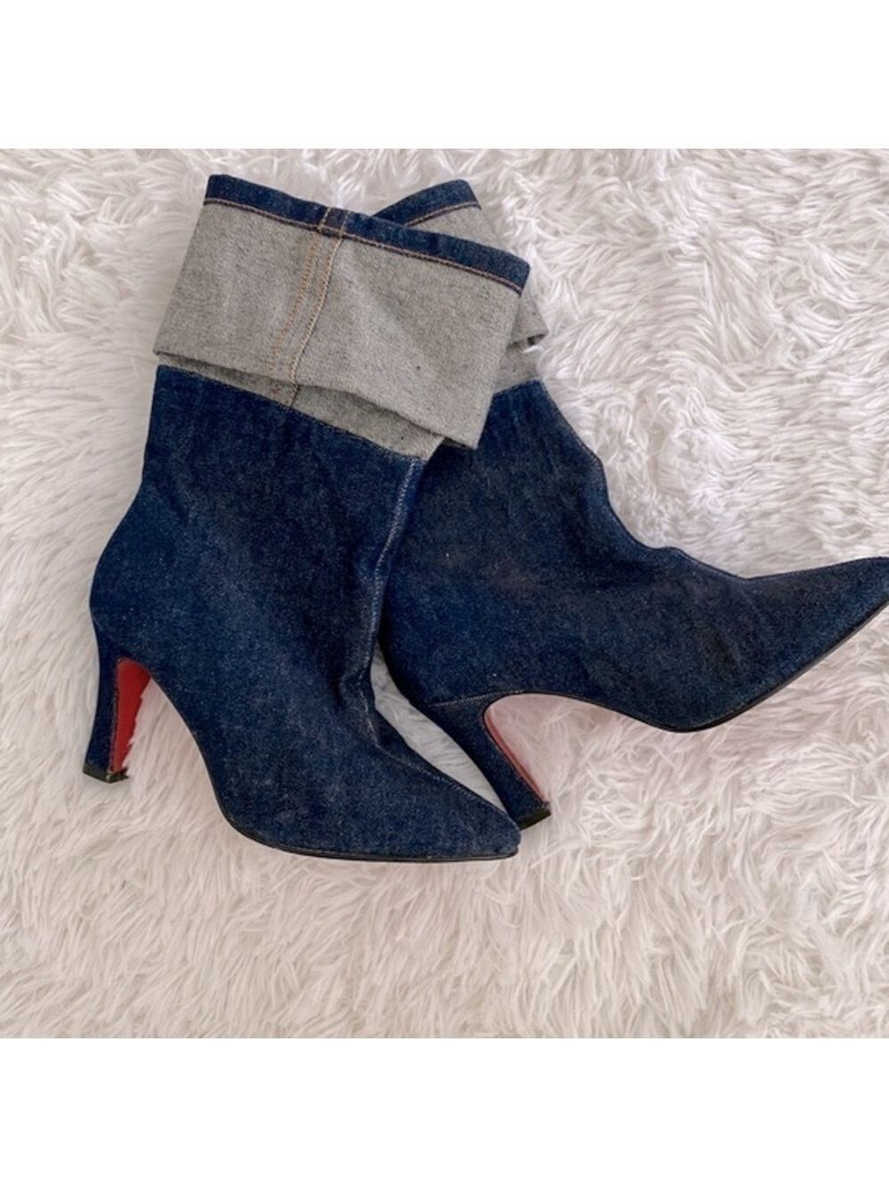 Super cute above ankle denim fold over boots - Picture 6 of 8
